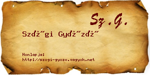 Szögi Győző névjegykártya